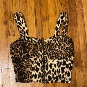 NWT Forever 21 Leopard Print Bustier Crop Top